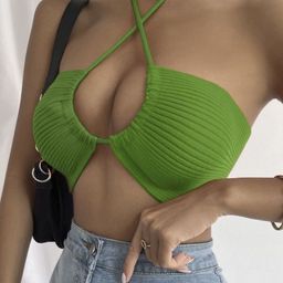 KPOP Women Striped Sleeveless Bralette Top-image-77