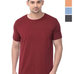 COLOR CAPITAL Unisex Pack Of 4 Solid Round Neck Cotton T-shirts-image-73