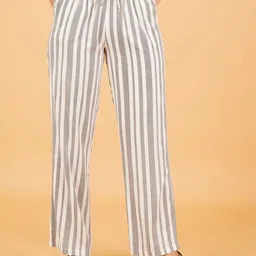 IX IMPRESSION Striped Mid Rise Trousers-image-77