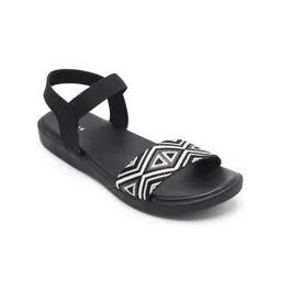 V-WALK Women Printed Open Toe Flats with Bows image 2