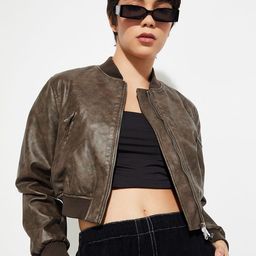 max Women Polyester Biker Jacket with Embroidered-13