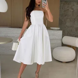 bebe Women Strapless Fit and Flare Dress-image-25
