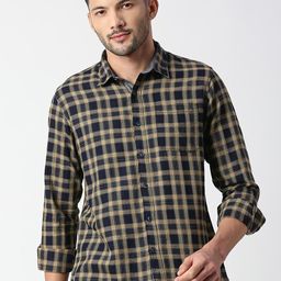 SNX Men Tailored Fit Tartan Checks Opaque Checked Casual Shirt-image-102