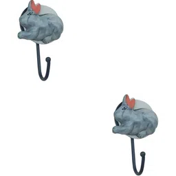 IndianShelf Grey and Pink 2 Pieces RabbitCeramic Wall Hooks-26