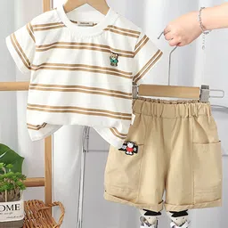INCLUD Boys Striped Short Sleeves T-shirt With Shorts-image-86