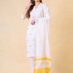 SANGOURI Women Printed Regular Kurta with Trousers & With Dupatta-57