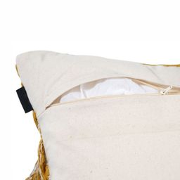 Ode & Cleo Mustard & White Set of 3 Abstract Square Cushion Covers image 5