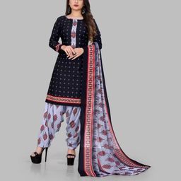 Unstitched Printed Cotton Blend Kurta & Patiyala Dress Material with Dupatta-image-77
