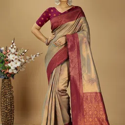 HI FI NX Woven Design Zari Banarasi Saree-image-87