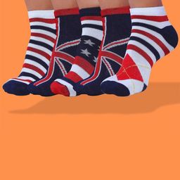 MJE Men Pack Of 5 Patterned Ankle Length Socks-image-35