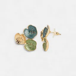 SOHI The Small Lilypad Gold-Plated Studs image 4