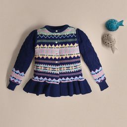 Cherry Crumble Girls Abstract Printed Cardigan-image-6
