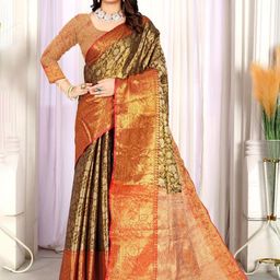 Jhilmil Fashion Floral Zari Pure Silk Kanjeevaram Saree-image-35