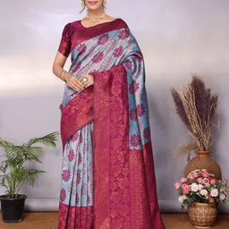 Shriyangan Floral Woven Design Pure Silk Kanjeevaram Saree-image-81