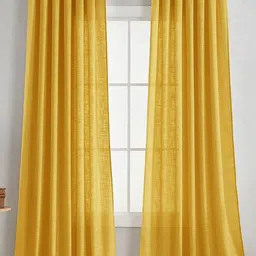 HOMEMONDE Mustard 2 Pieces Cotton Long Door Curtain-13