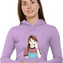 SZN Women Printed Hooded T-shirt-picture-33