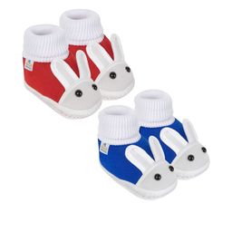 NESKA MODA Kids-Unisex Blue Cotton Booties-picture-43