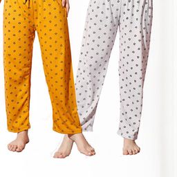 TRENDY WORLD Pack Of 2 Women Printed Cotton Lounge Pants-image-87