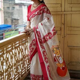 S.K.C Ethnic Motifs Printed Saree With Blouse-picture-34