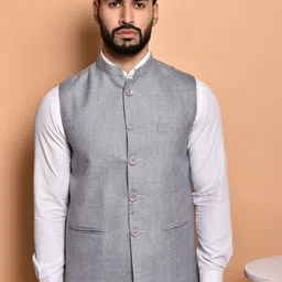 PRINTCULTR Textured Woven Nehru Jacket-picture-16