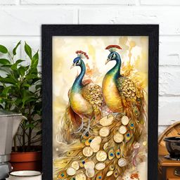 Aura Green & Yellow Birds Wooden Wall Art-image-99