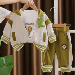 Little Surprise Box LLP Kids Printed Jacket& Top with Trousers-image-84