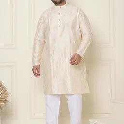 SOJANYA PLUS Men Embroidered Regular Kurta with Pyjamas image 1