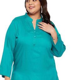 ATARAH Mandarin Collar A-Line Kurti-image-75