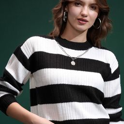 Tokyo Talkies Women Colourblocked Pullover-picture-50