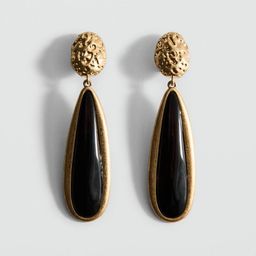 MANGO Contemporary Enameled Drop Earrings-19
