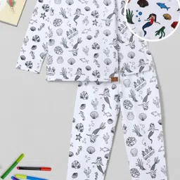 FUNKRAFTS Girls Printed Pure Cotton Long Sleeves T-shirt With Pyjamas-image-89