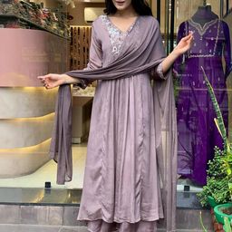 URMIR FASHION Women Pleated Kurta with Trousers & With Dupatta-image-87