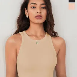 KERI PERRY Women Pack of 3 Ribbed Tank Crop Top-image-48