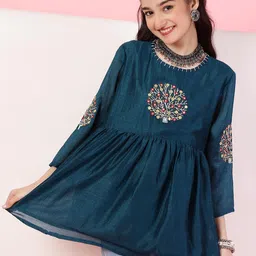 BAESD Floral Embroidered Pure Silk Top-image-75