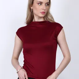 SIGHTBOMB Women Cap Sleeves Cotton Fitted Top-picture-22