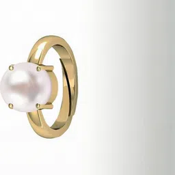 Sidharth Gems 10.25 Ratti 9.00 Crt Pearl Moti Panchhdhaatu Brass Ring-53