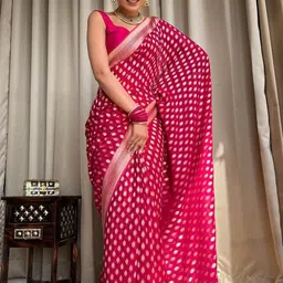 ZILVIRA Ethnic Motifs Woven Design Zari Saree-picture-46
