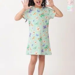 Anthrilo Girls Abstract Printed Knee Length Nightdress-picture-25