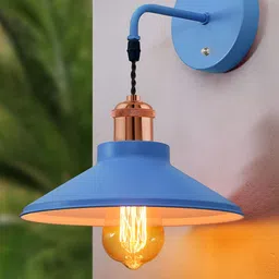 Homesake Turquoise Blue Metal Abstract Shaped Shaped Wall Lamp-image-38