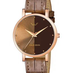 LOUIS DEVIN Women Brass Dial & Straps Analogue Watch LD-RG138-ST-BRW-image-45