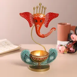 HABERE INDIA Red & Green Candle Holder-picture-23