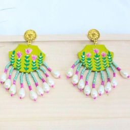 Phool Baag Hand-Painted Garden Drop Earrings-image-16