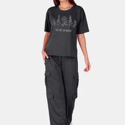 Fasense Oversized T-Shirt & Cargo Trousers Co-Ords-picture-44