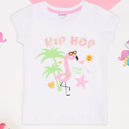 Pantaloons Junior Girls Extended Sleeves Applique T-shirt-26