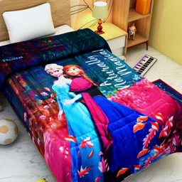 Disney Red & Blue Cartoon Characters 300 GSM Single Bed Dohar-image-41