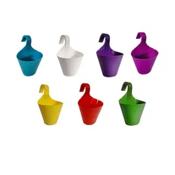 Go Hooked Set of 7 Multicolour Hanging Planters-14