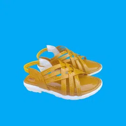 NEW LATEST Girls Yellow Sling Back Flat Sandals-image-95