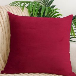 IVAZA Red Velvet Square Cushion Covers-34