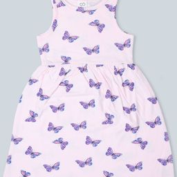 Baby Co Organics Butterfly Kids Girls Conversational Printed Fit & Flare Cotton Dress-image-76