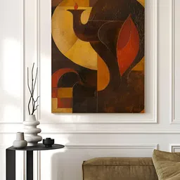 Myntra Elegant Homes Brown & Beige Abstact Art Decoration Canvas Wall Art-55
